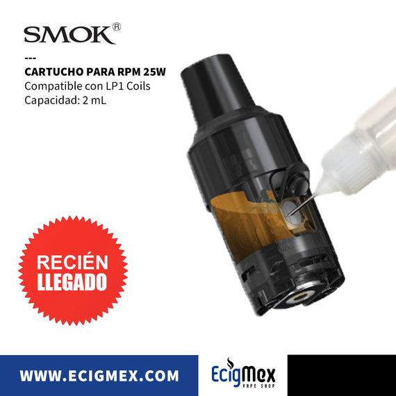 Cartucho para POD Smok RPM 25W Compatible con LP1 Coils Capacidad 2 mL sin resistencia