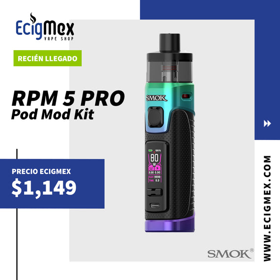 POD MOD Smok RPM 5 PRO Potencia Hasta 80W Requiere Batería 18650 Vapeo Inmersivo DL