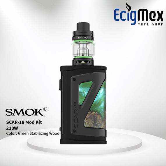 MOD KIT Smok SCAR-18 Potencia 230W Atomizador TFV9 Tank 6.5 mL A prueba de agua-polvo y caídas