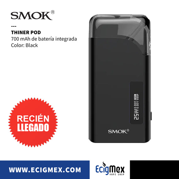 Kit Inicial POD Smok Thiner 700 mAh Potencia Ajustable hasta 25W Ideal para Sales de Nicotina Diseño Compacto