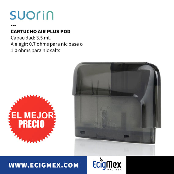 Cartucho para cigarro electrónico Sourin Air Plus con capacidad de 3.5 mL