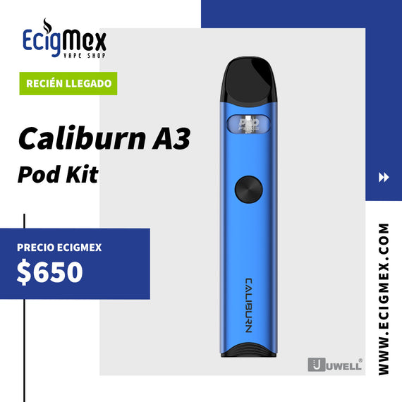 POD Uwell Caliburn A3 520 mAh Pro-Focs Tech Conexión Magnética Ventana más amplia Recomendado para Nic Salts