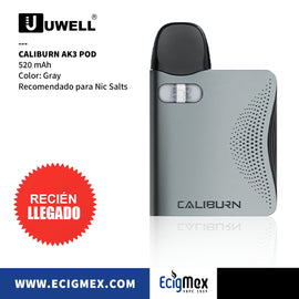 POD Uwell Caliburn AK3 520 mAh Diseño Ligero y Elegante Cartuchos compatibles con Serie A3 Recomendado para Nic Salts