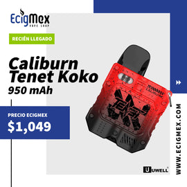 POD Uwell Caliburn TENET KOKO 950 mAh de Batería Integrada Aspecto Mecánico Portable para Sales de Nicotina