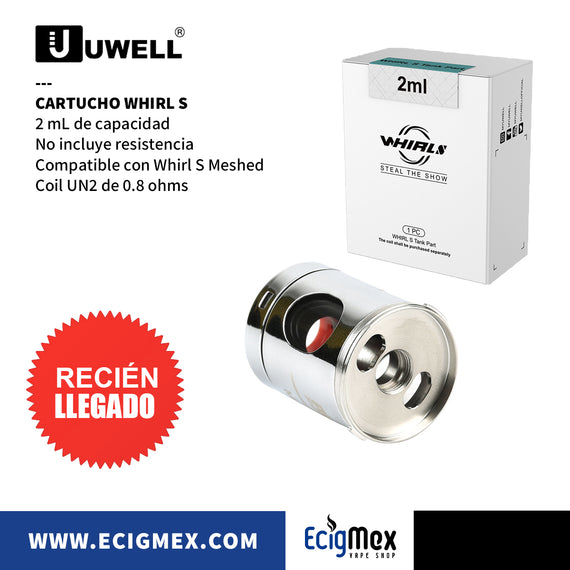 Cartucho para cigarro electrónico Uwell Whirl S con capacidad de 2 mL Sin Resistencia