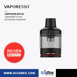 Cartucho GTX 22 para POD Vaporesso GTX GO 40 Magnético 3.5 mL Fácil de Usar