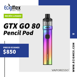 POD Inicial Vaporesso GTX GO 80 3000 mAh 80W de Potencia Cartucho Magnético 5 mL Estilo Pluma Estético