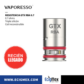 Resistencias Serie GTX Coils Triple Silicon para vapeadores Vaporesso TARGET PM80 y varios más Incluye RBA Coil