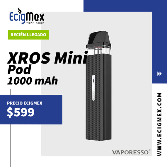 POD Inicial Vaporesso XROS Mini 1000 mAh Cartucho Magnético 2 mL Diseño Elegante y Discreto Ideal para Nic Salts