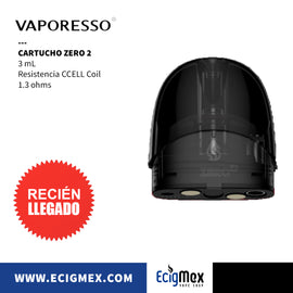 Cartucho para cigarro electrónico Vaporesso Zero 2 Pod con capacidad de 3 mL Incluye CCELL o Mesh Coil