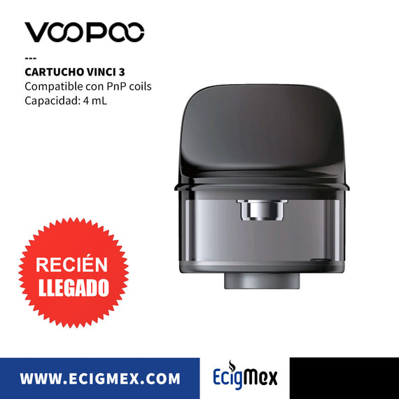 Cartucho Voopoo Vinci 3 Capacidad 4 ml para POD-MOD Vinci 3 Compatible con PnP Coils