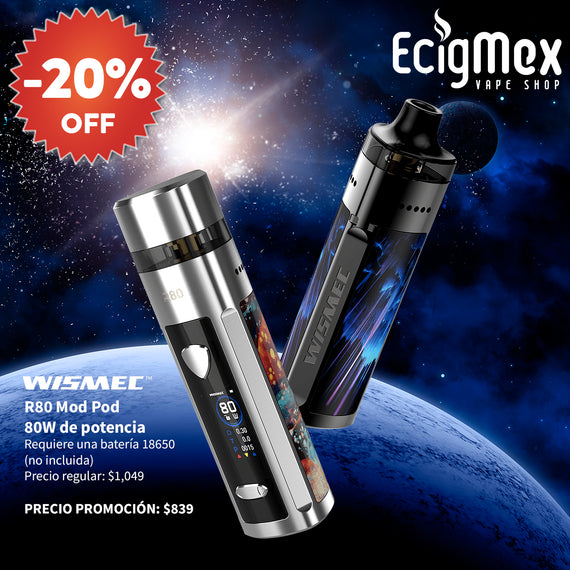 POD MOD Wismec R80 80 W varios colores carga rápida