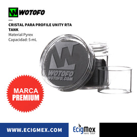 Cristal Wotofo para Profile Unity RTA Tank Glass Tube Capacidad 5 mL