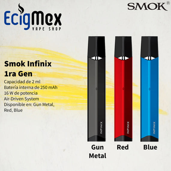 Equipo Vaporizador Smok Inifinix 250 mAh varios colores simple y eficiente